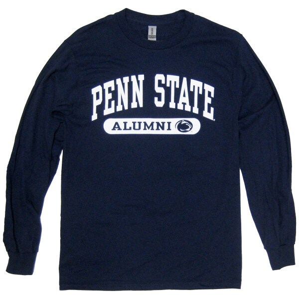 front of navy long sleeve t-shirt with Penn State Alumni